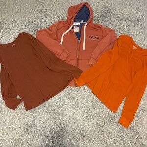 Old Navy Red and Orange Sweatshirts & Hoodie Set